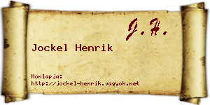 Jockel Henrik névjegykártya